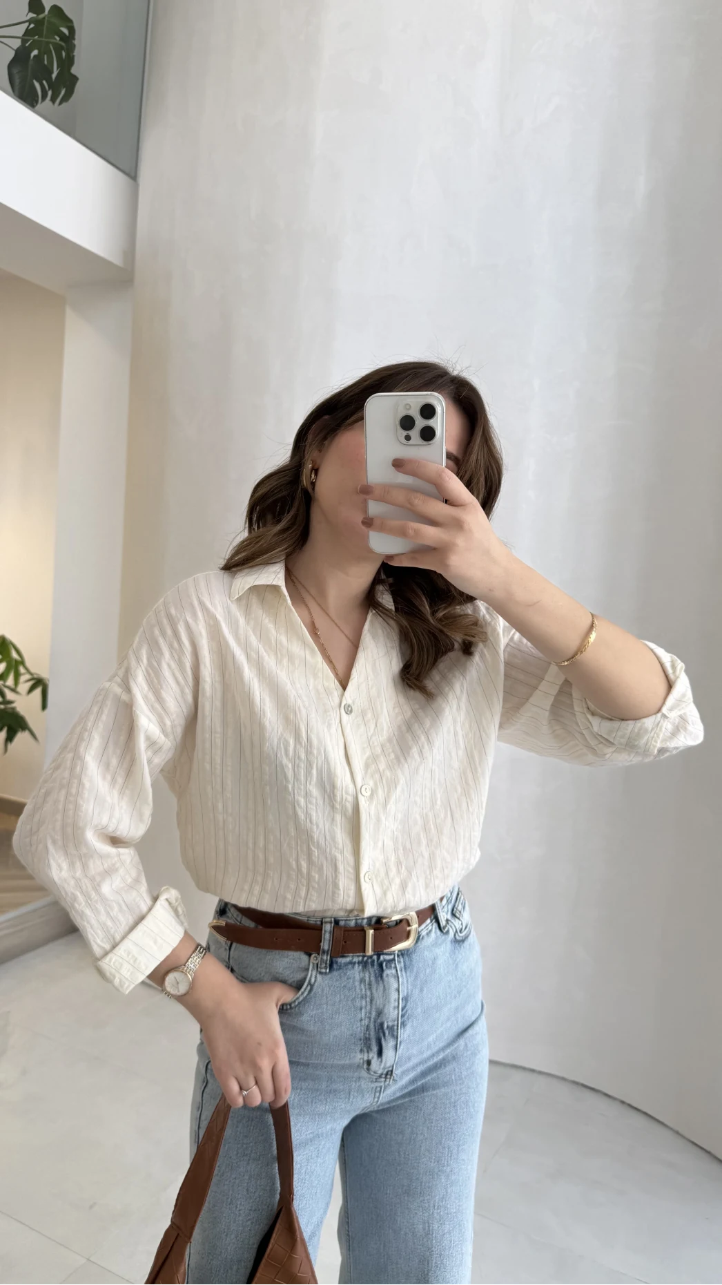 Simli Vizon Çizgili Gömlek - Kod: 2216