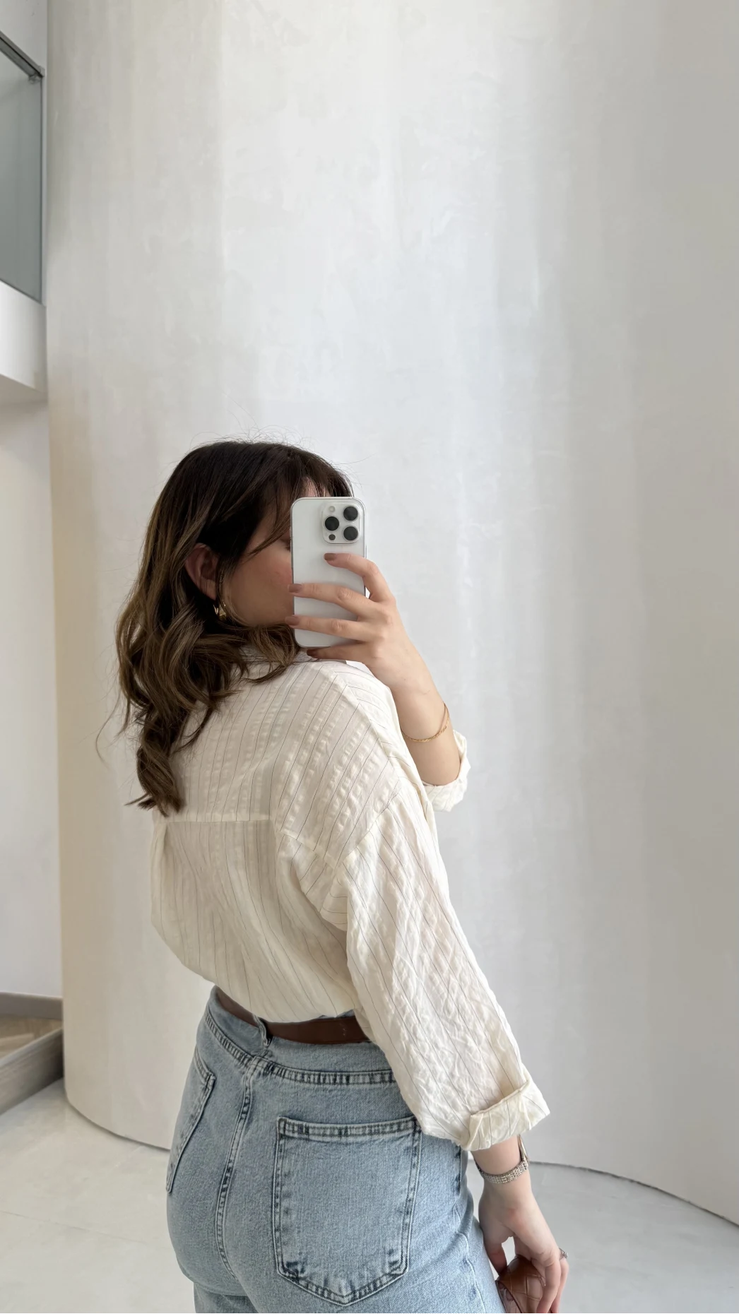 Simli Vizon Çizgili Gömlek - Kod: 2216