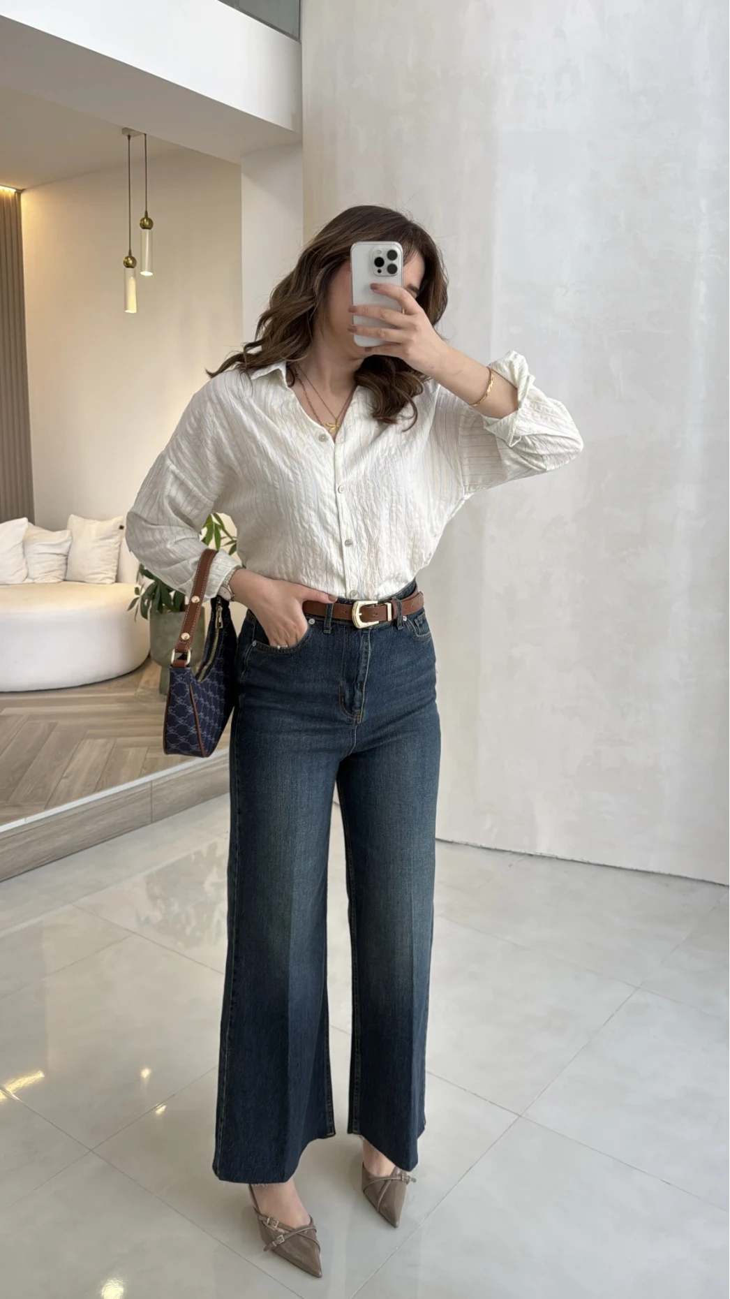 Ultra Yüksek Bel Kemerli Likralı Denim Jean Pantolon - Old - Kod: 1817