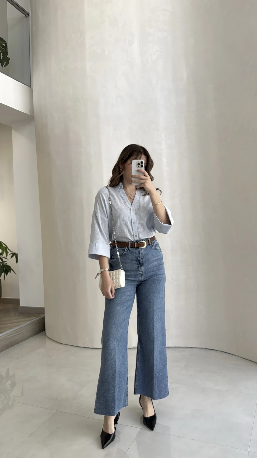 Ultra Yüksek Bel Kemerli Likralı Denim Jean Pantolon - Mavi - Kod: 1832