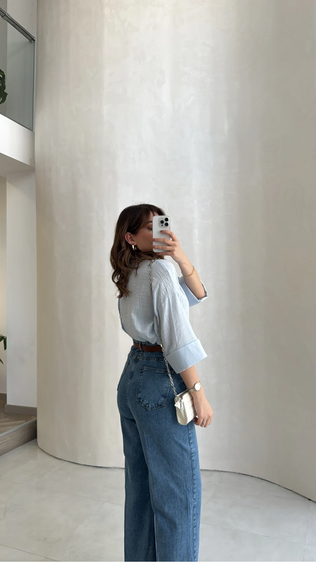 Ultra Yüksek Bel Kemerli Likralı Denim Jean Pantolon - Mavi - Kod: 1832