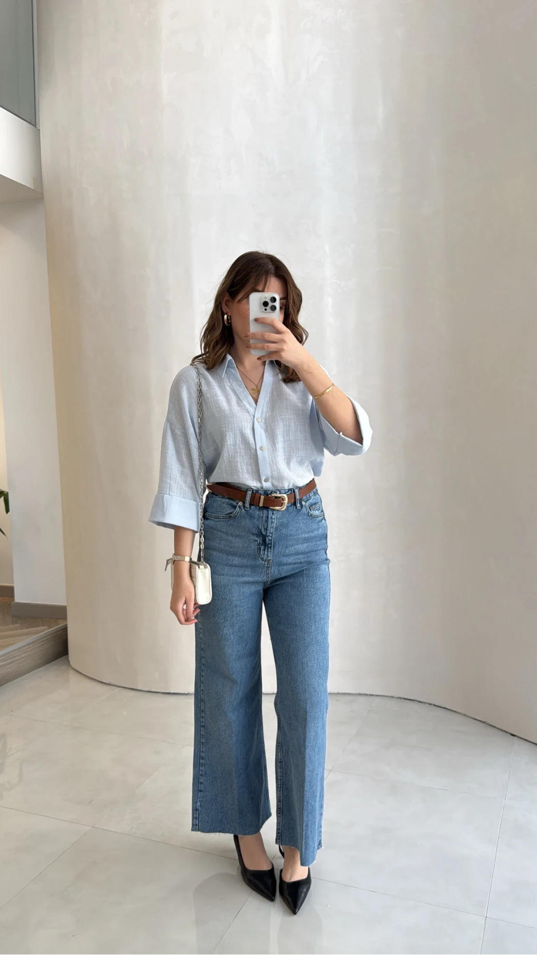 Ultra Yüksek Bel Kemerli Likralı Denim Jean Pantolon - Mavi - Kod: 1832