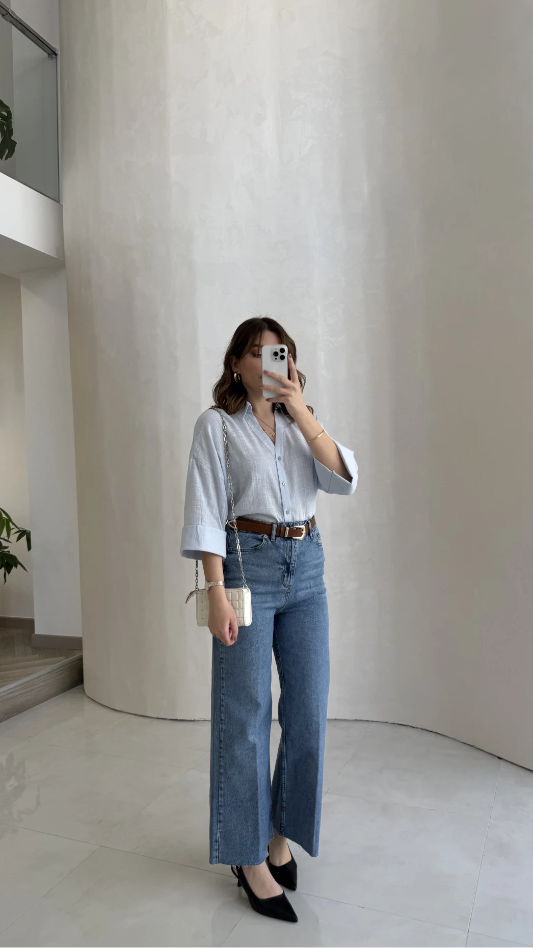 Ultra Yüksek Bel Kemerli Likralı Denim Jean Pantolon - Mavi - Kod: 1832