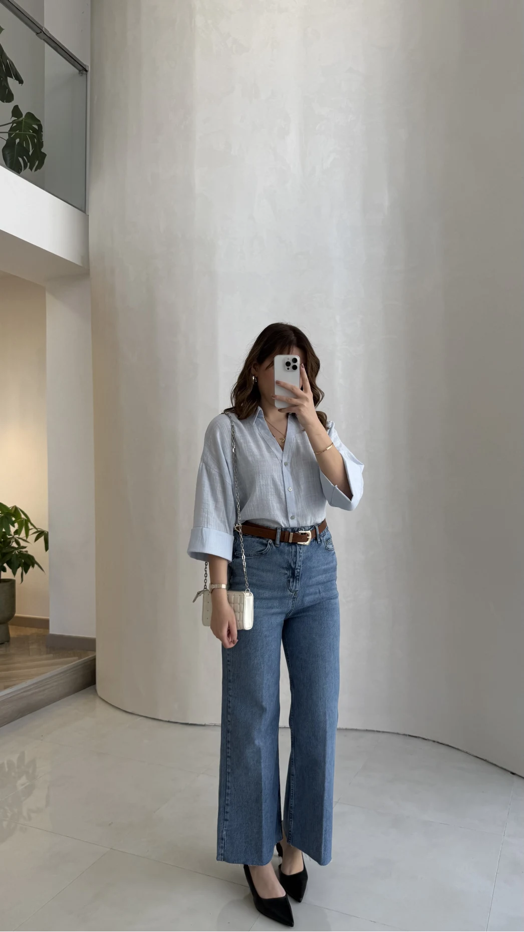 Ultra Yüksek Bel Kemerli Likralı Denim Jean Pantolon - Mavi - Kod: 1832