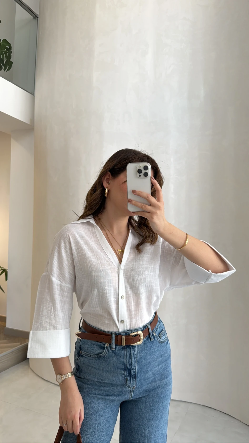 Şantuk Keten Kumaş Gömlek - Ekru - Kod: 2164