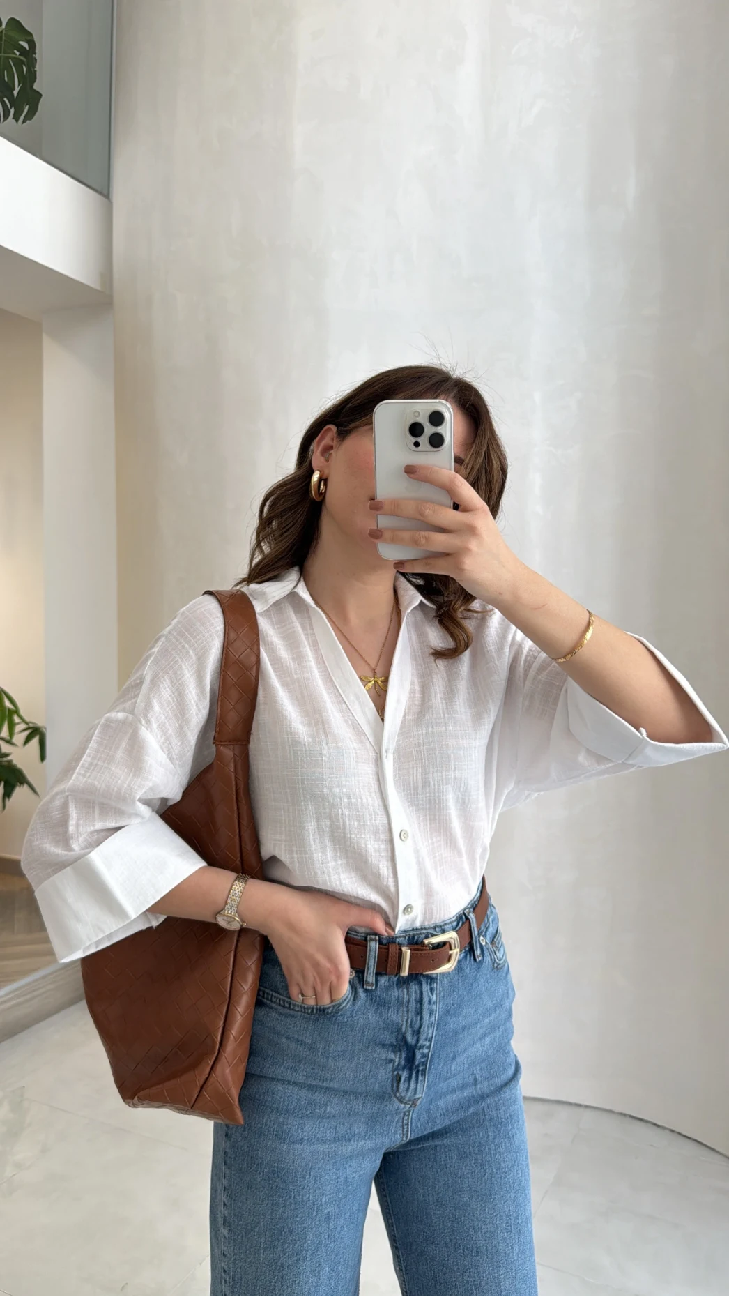 Şantuk Keten Kumaş Gömlek - Ekru - Kod: 2164