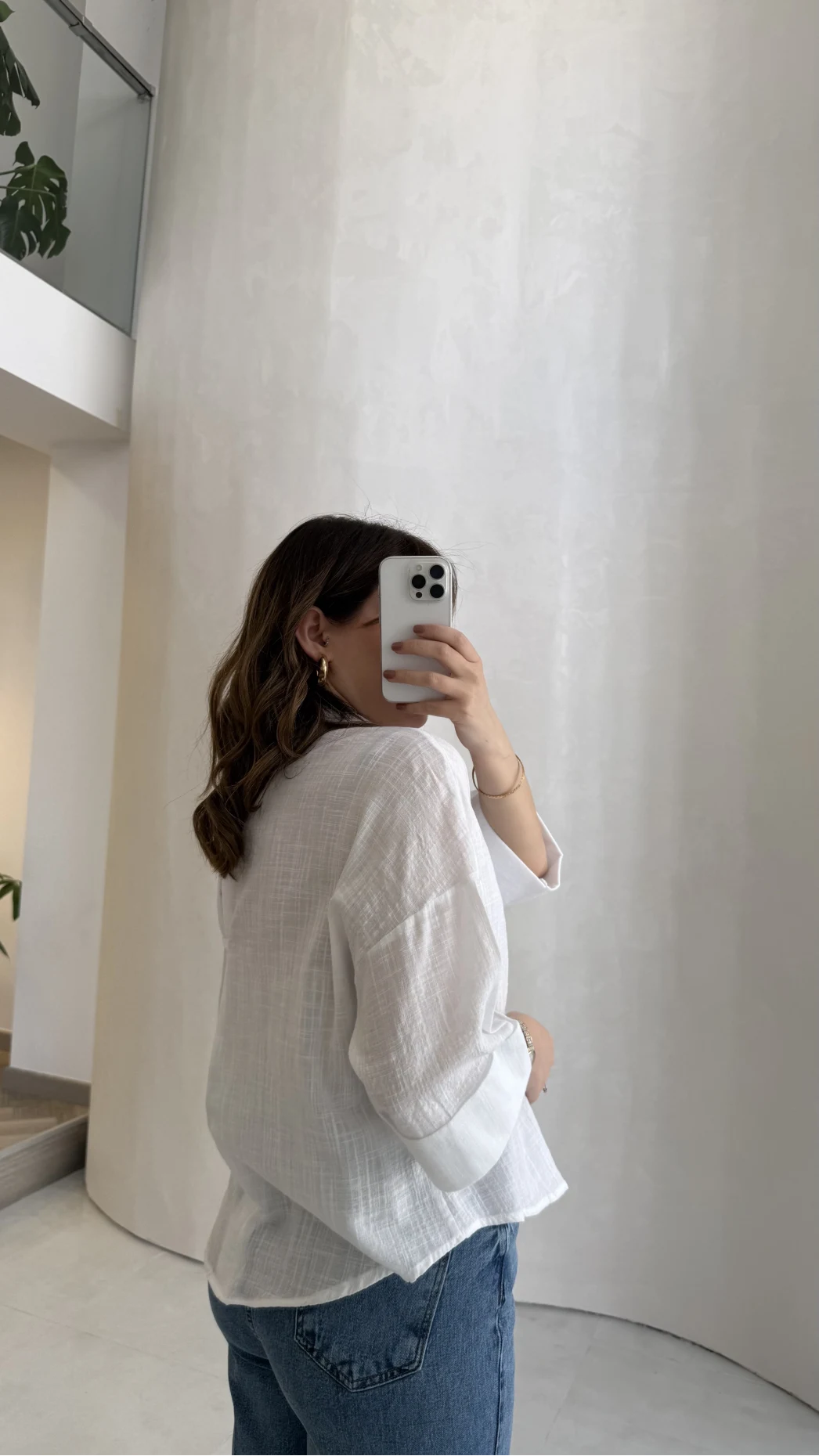 Şantuk Keten Kumaş Gömlek - Ekru - Kod: 2164