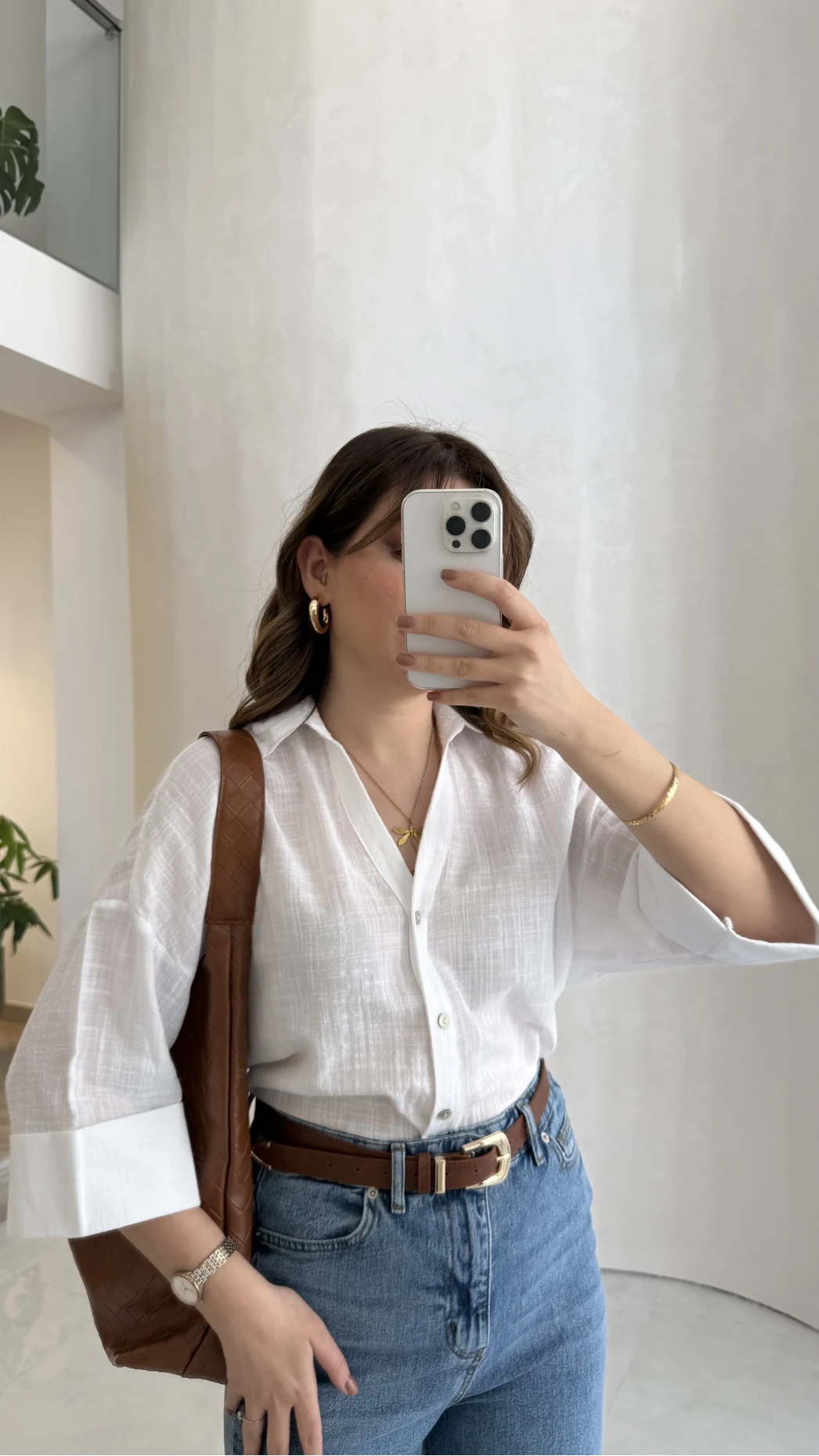 Şantuk Keten Kumaş Gömlek - Ekru - Kod: 2164