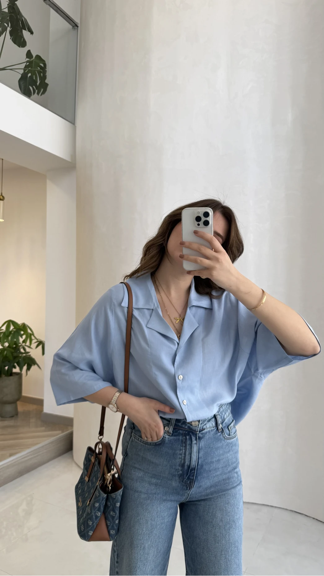 Keten Kumaş Gömlek - Bebe Mavisi - Kod: 4982