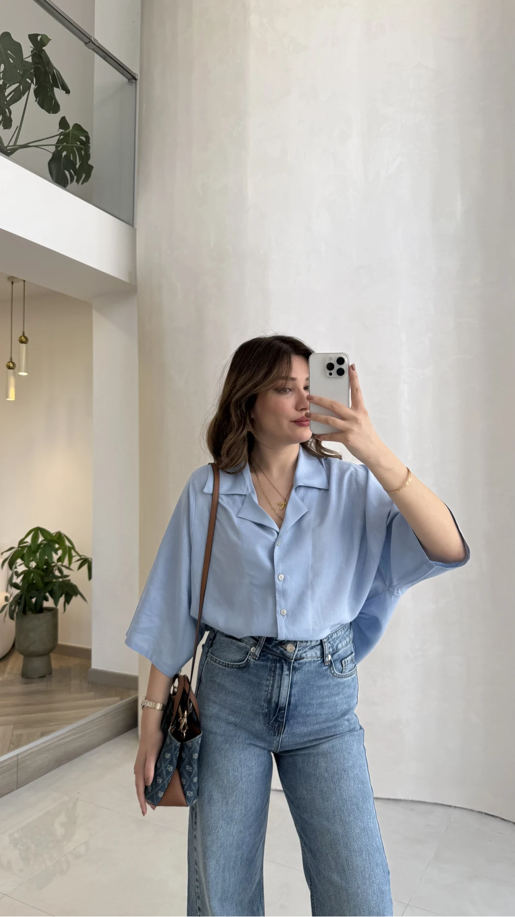 Keten Kumaş Gömlek - Bebe Mavisi - Kod: 4982