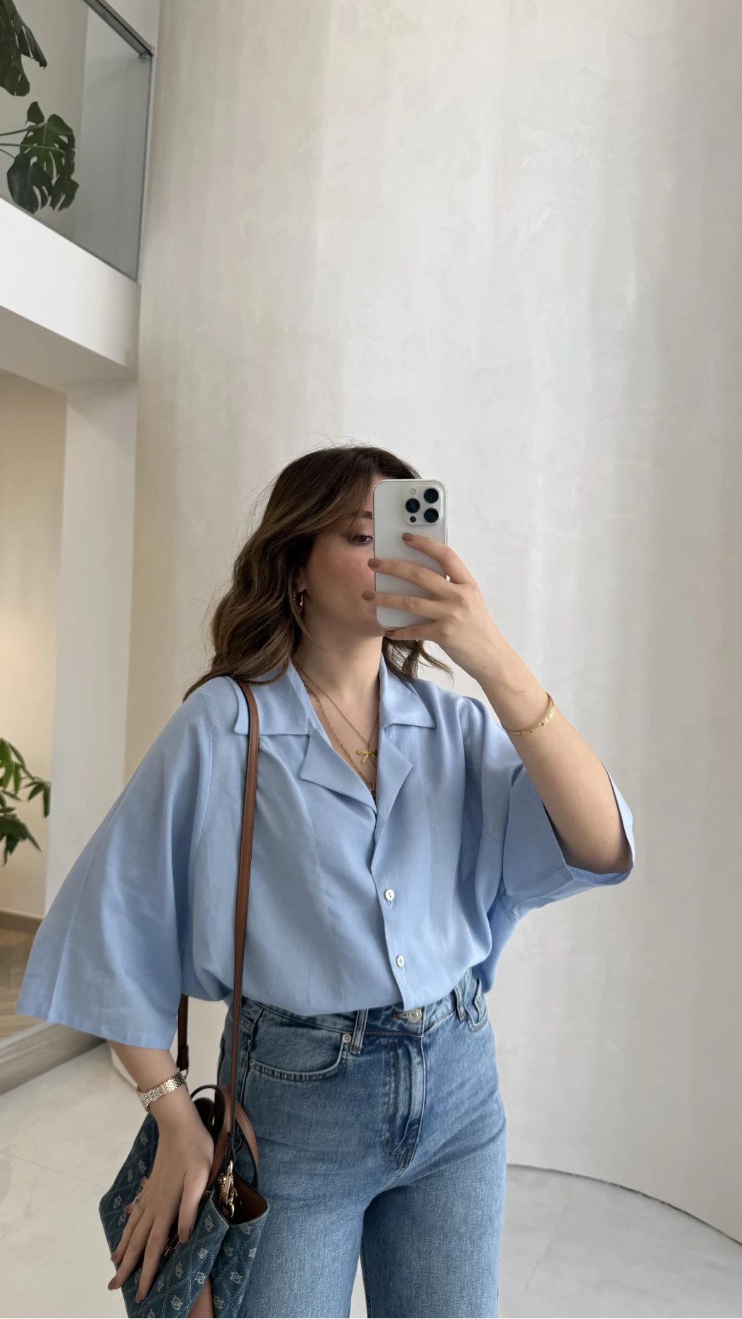 Keten Kumaş Gömlek - Bebe Mavisi - Kod: 4982