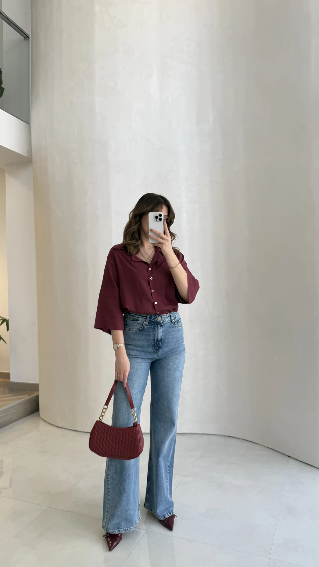 Lesi Yüksek Bel Straight Jean Pantolon - Mavi - Kod: 1014