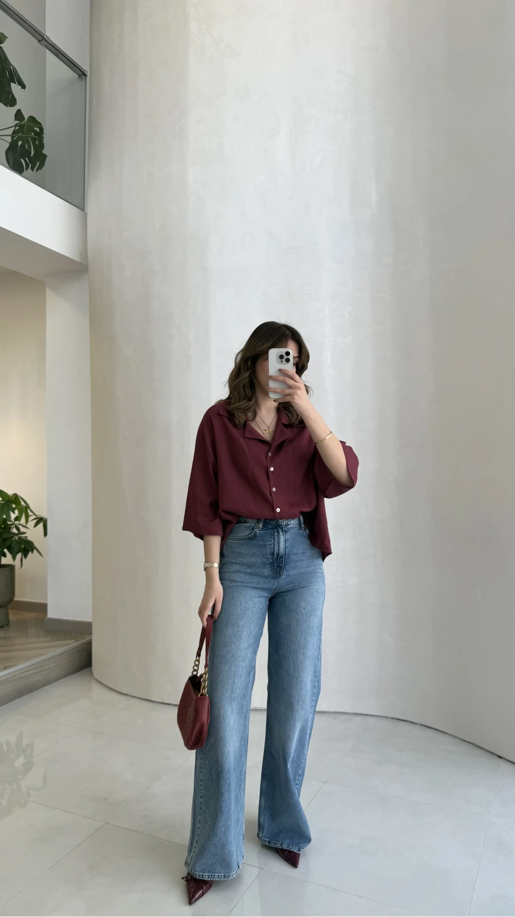 Lesi Yüksek Bel Straight Jean Pantolon - Mavi - Kod: 1014