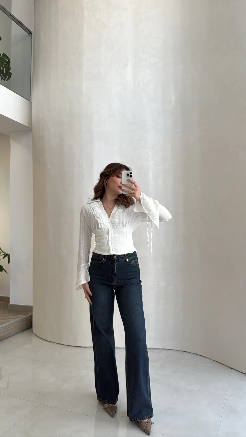 Lesi Yüksek Bel Straight Jean Pantolon - Old - Kod: 77302