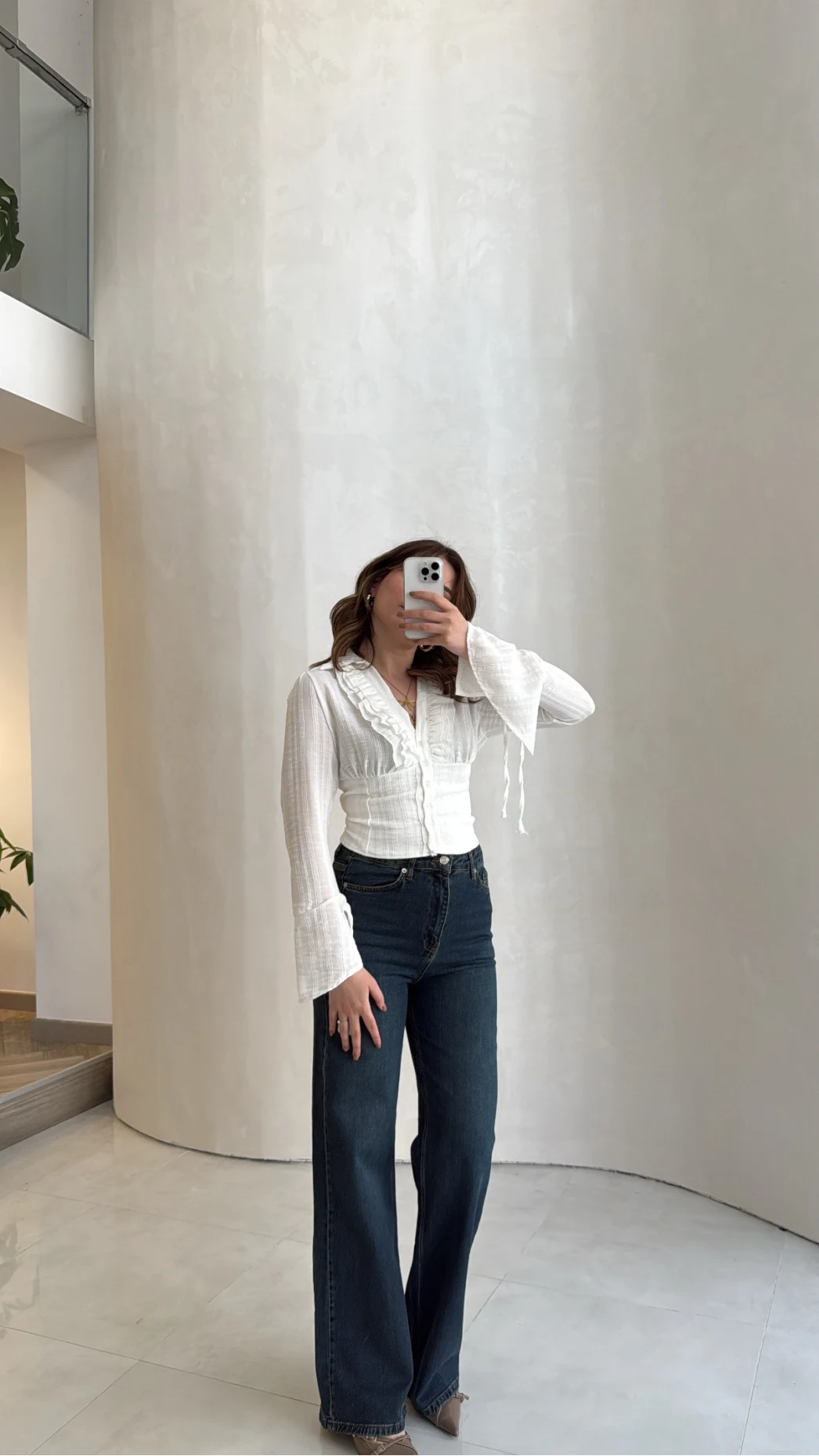 Lesi Yüksek Bel Straight Jean Pantolon - Old - Kod: 77302