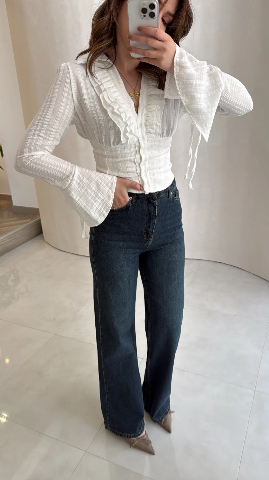 Lesi Yüksek Bel Straight Jean Pantolon - Old - Kod: 77302