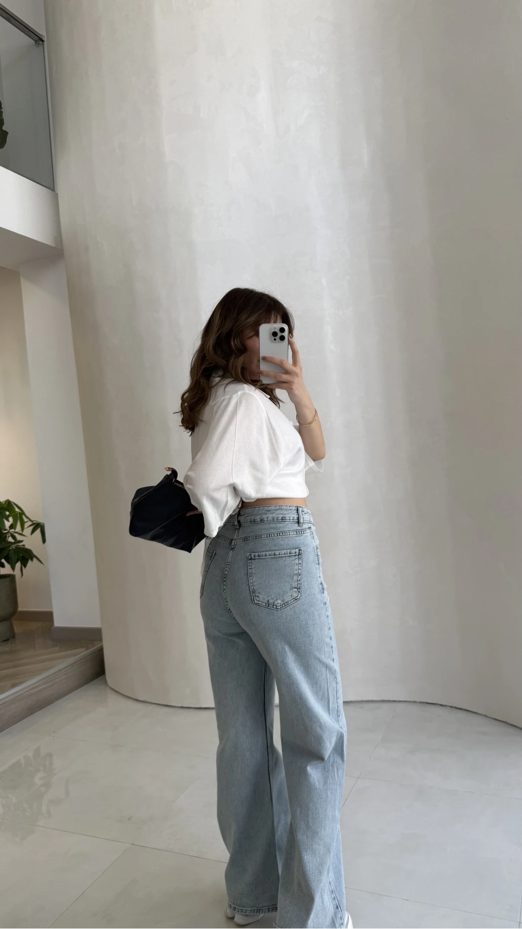 Lesi Yüksek Bel Straight Jean Pantolon - Buz Mavisi - Kod: 1006