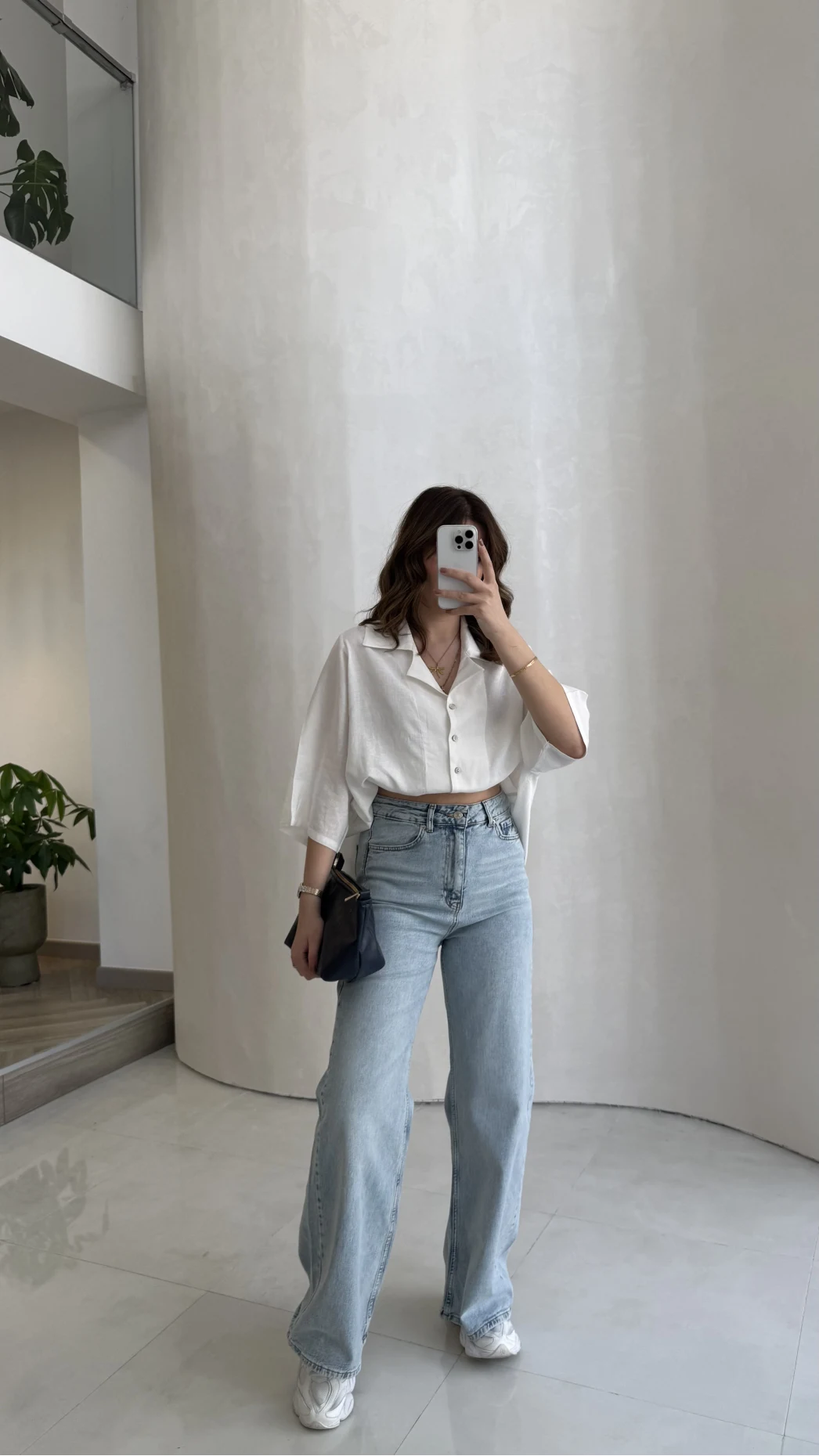 Lesi Yüksek Bel Straight Jean Pantolon - Buz Mavisi - Kod: 1006