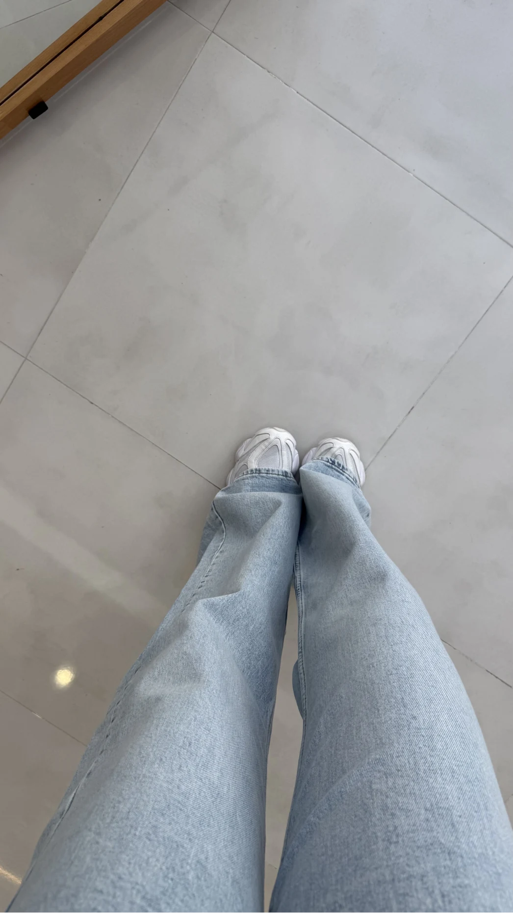 Lesi Yüksek Bel Straight Jean Pantolon - Buz Mavisi - Kod: 1006