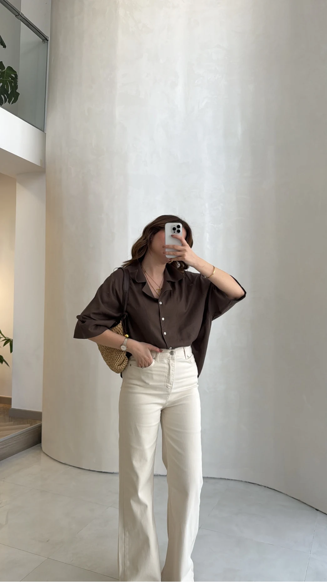 Lesi Yüksek Bel Straight Jean Pantolon - Krem - Kod: 1840