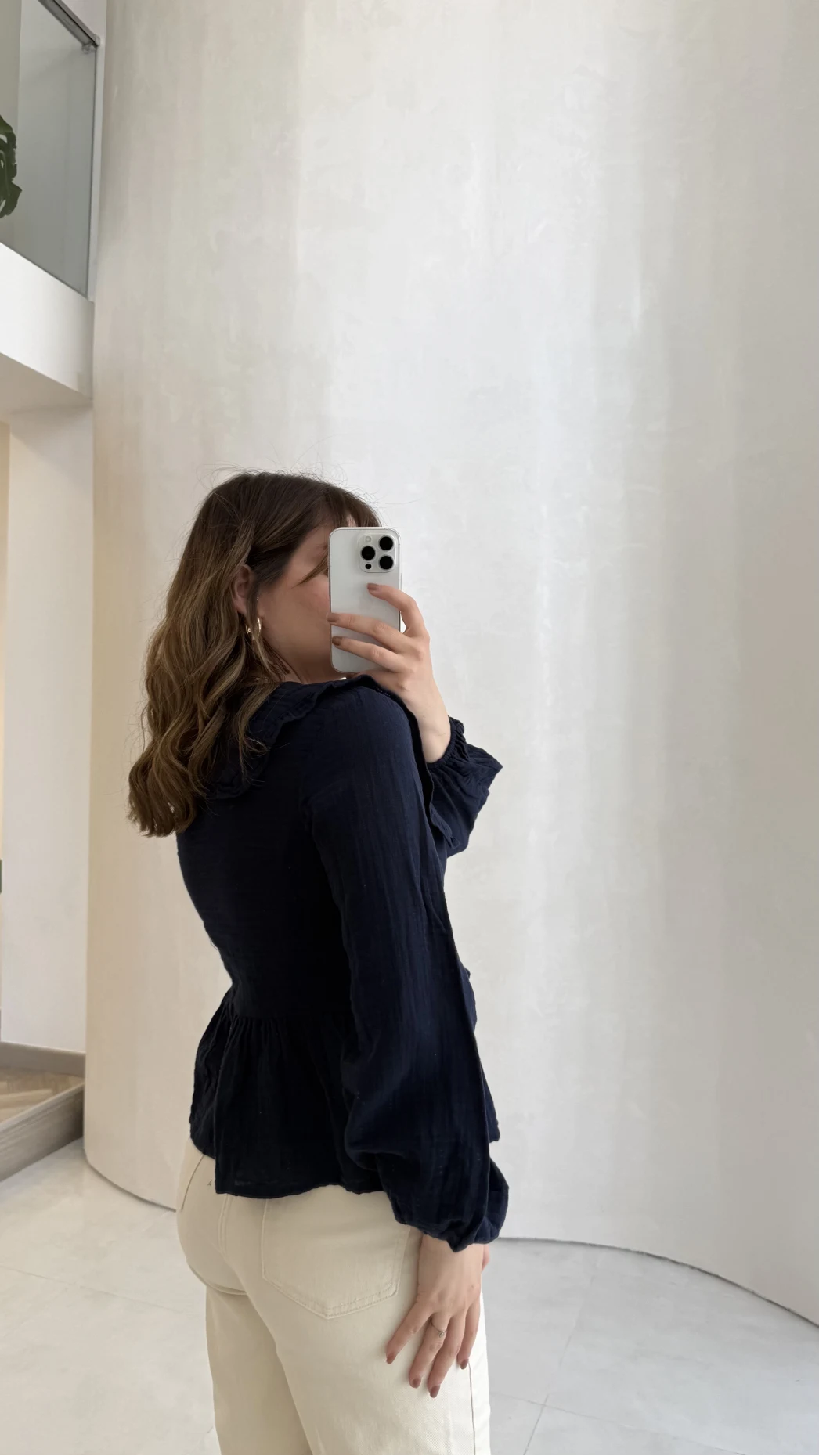 Petra Bebe Yaka Bağlamalı Bluz - Lacivert - Kod: 1051