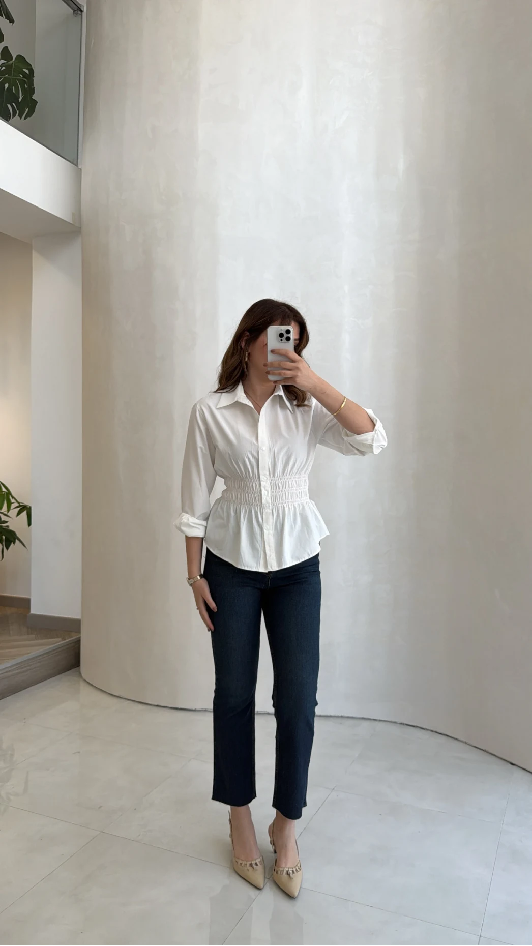 Dolly Beli Gipeli Gömlek - Beyaz - Kod: 1000