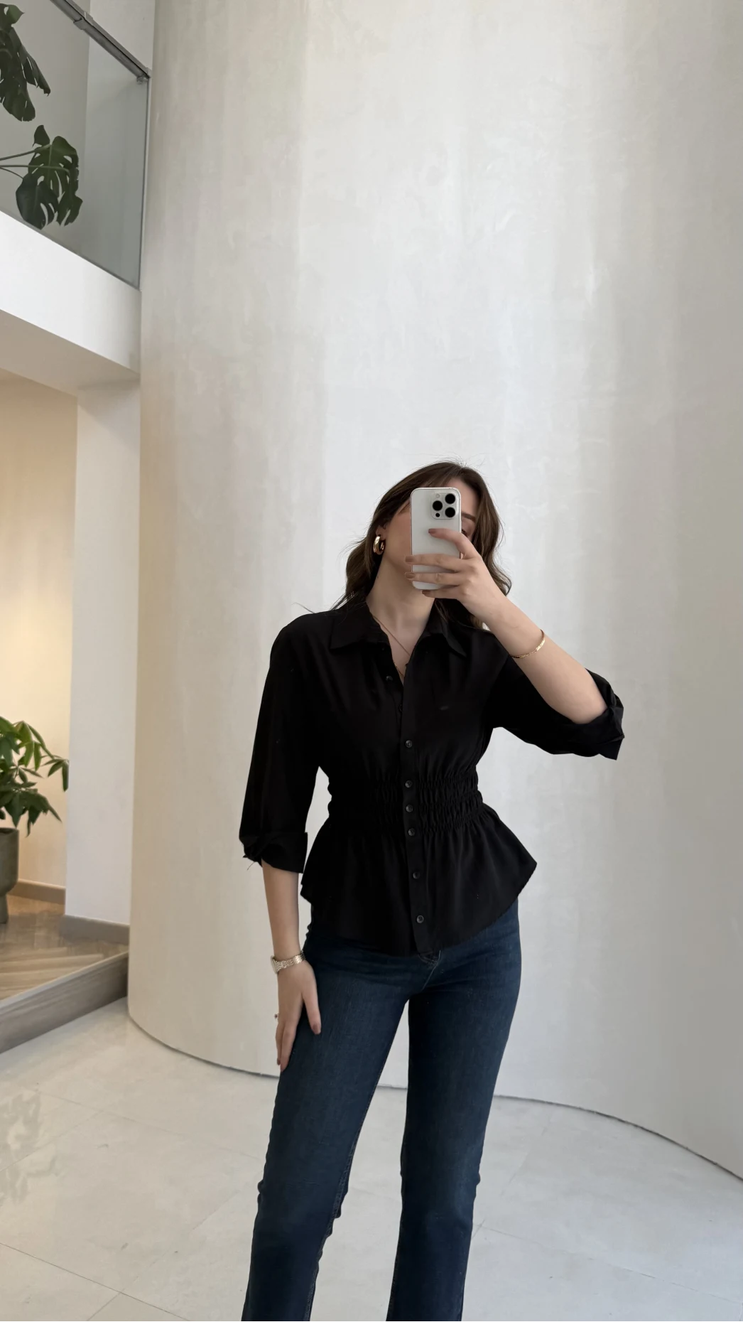 Dolly Beli Gipeli Gömlek - Siyah - Kod: 1000