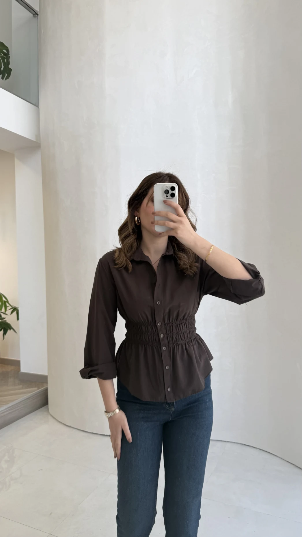 Dolly Beli Gipeli Gömlek - Kahve - Kod: 1000