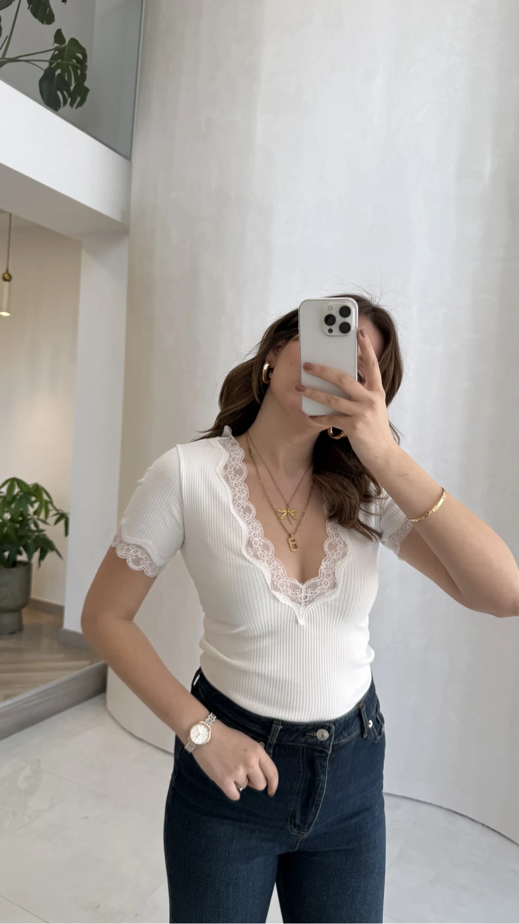 Fitilli Dantel Detay Bluz - Ekru - Kod: 1080