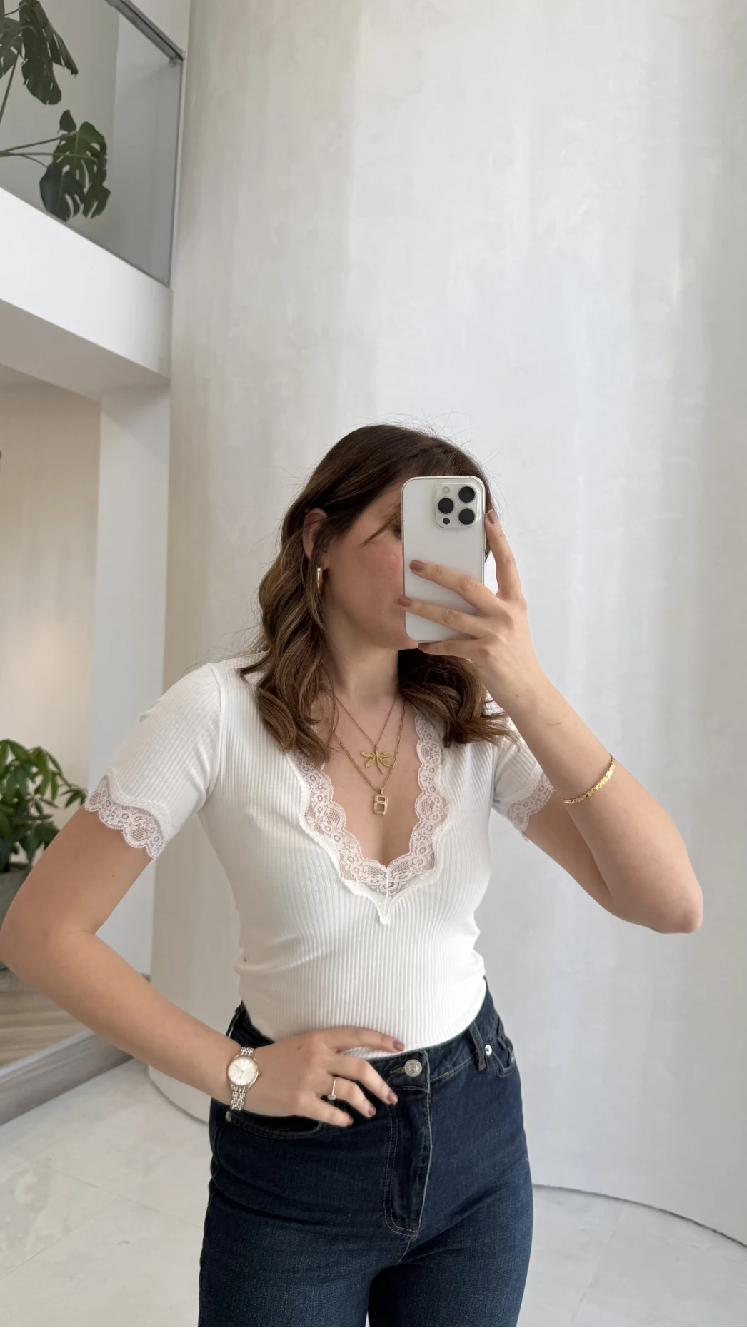 Fitilli Dantel Detay Bluz - Ekru - Kod: 1080