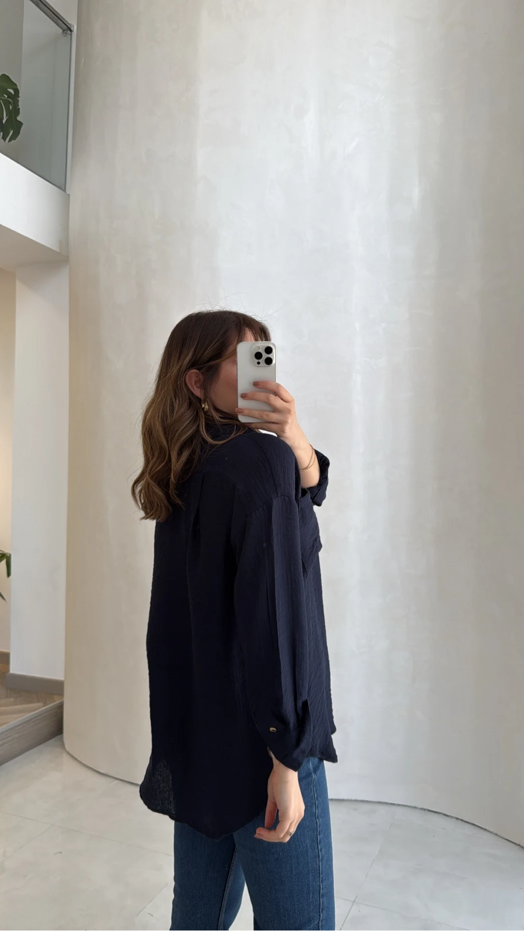 Cepli Uzun Gömlek - Lacivert - Kod: 2191