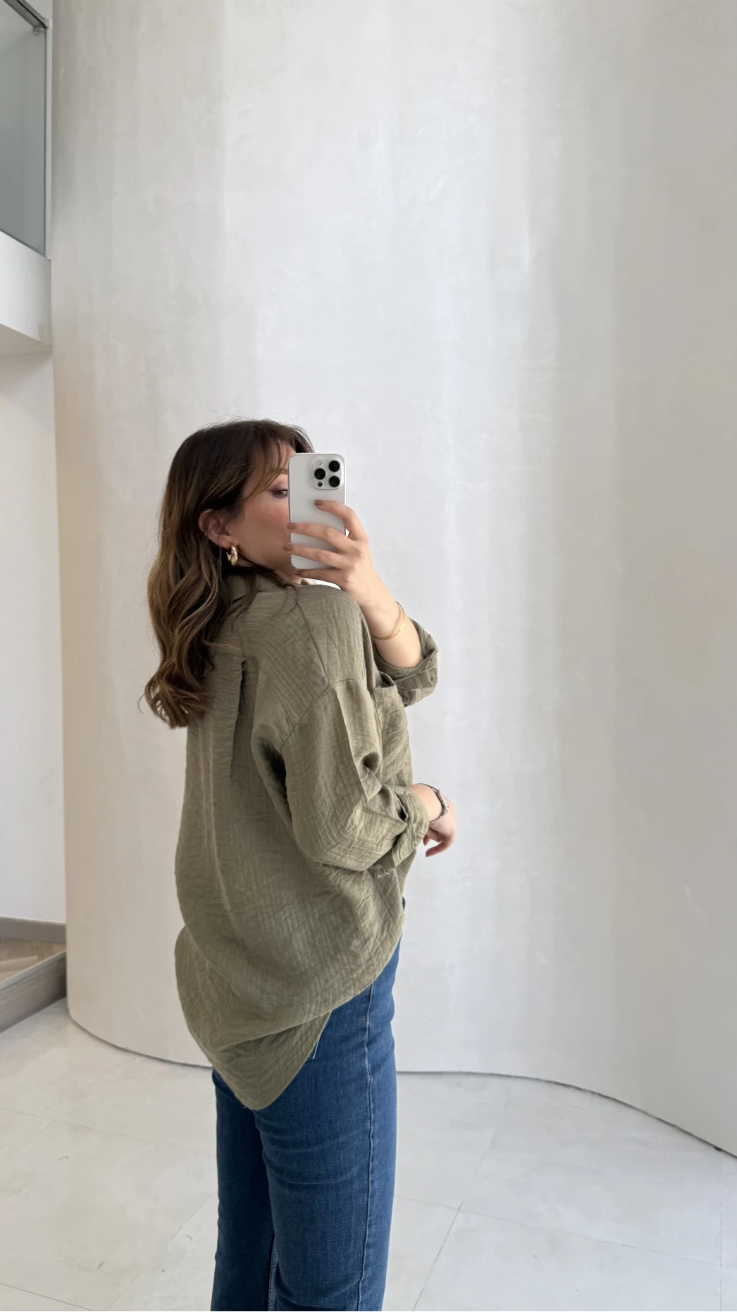 Cepli Uzun Gömlek - Haki - Kod: 2191