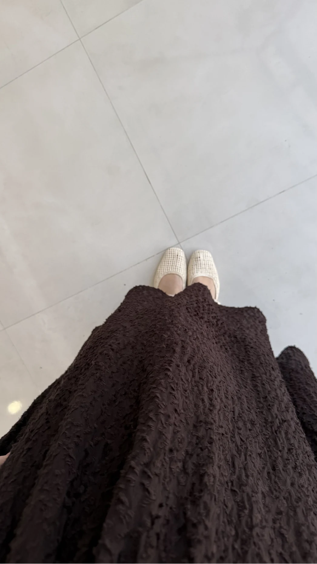 Şerit Püskül Detaylı Beli Lastikli Etek - Kahverengi - Kod: 5072