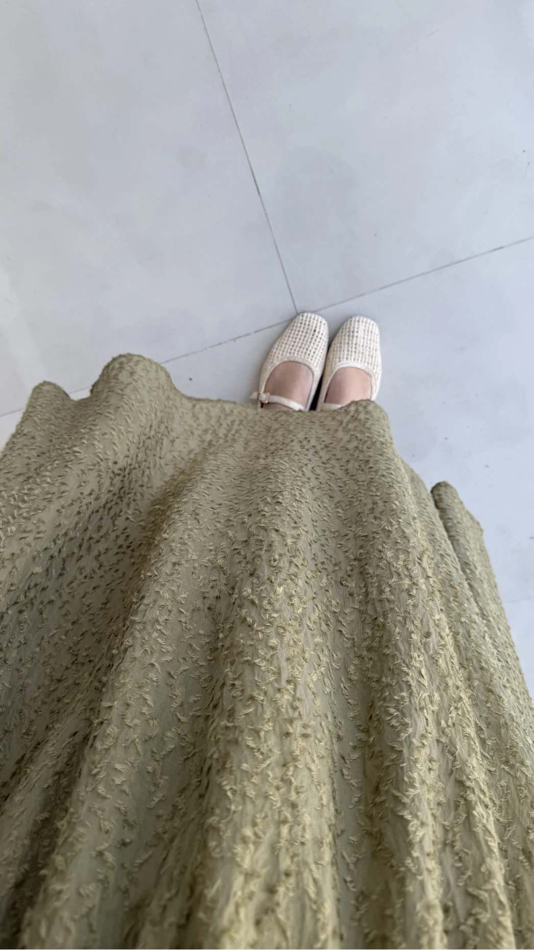 Şerit Püskül Detaylı Beli Lastikli Etek - Haki - Kod: 5072