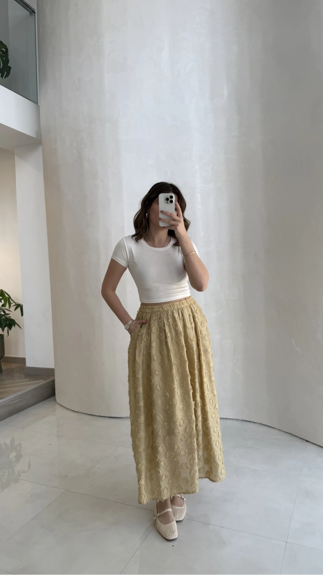 Püsküllü Beli Lastikli Etek - Yeşil - Kod: 5062