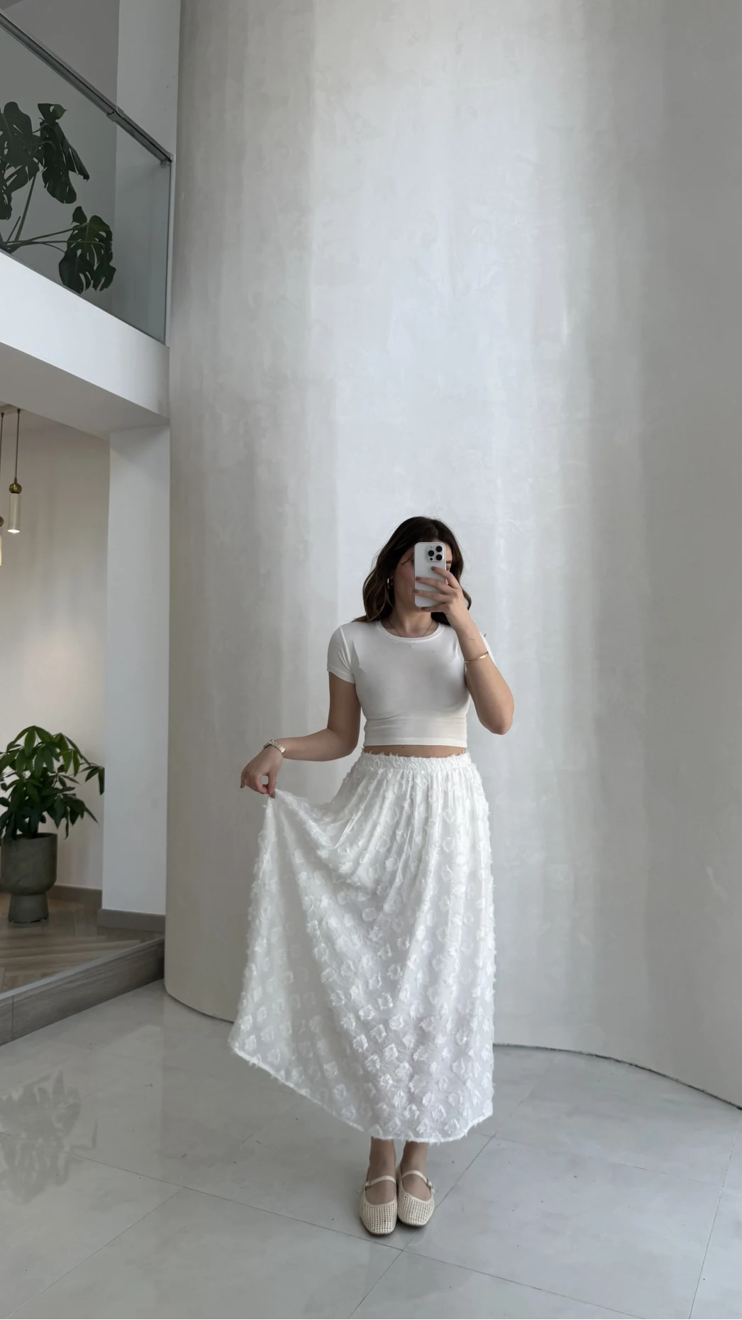 Püsküllü Beli Lastikli Etek - Ekru - Kod: 5062