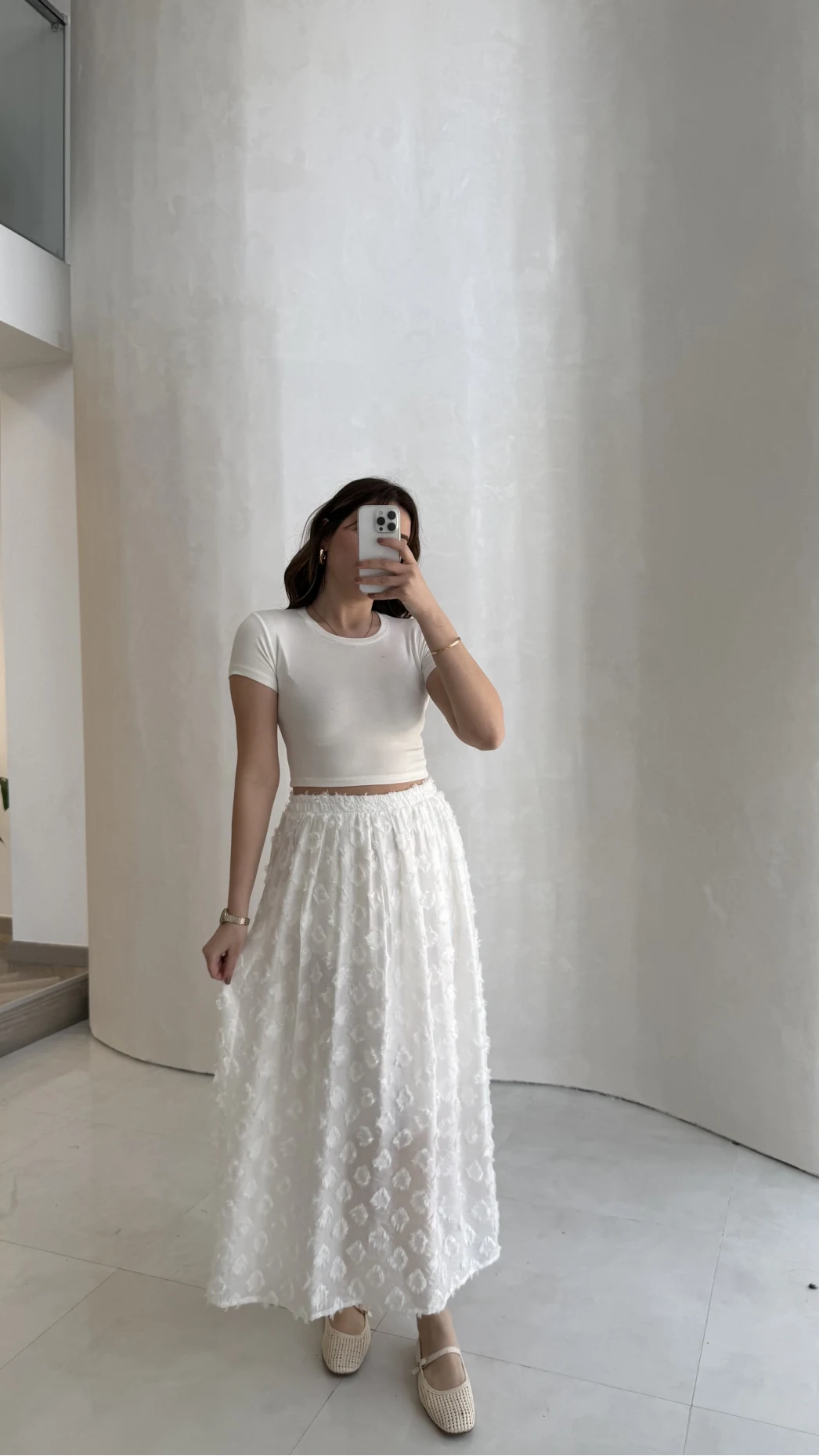 Püsküllü Beli Lastikli Etek - Ekru - Kod: 5062