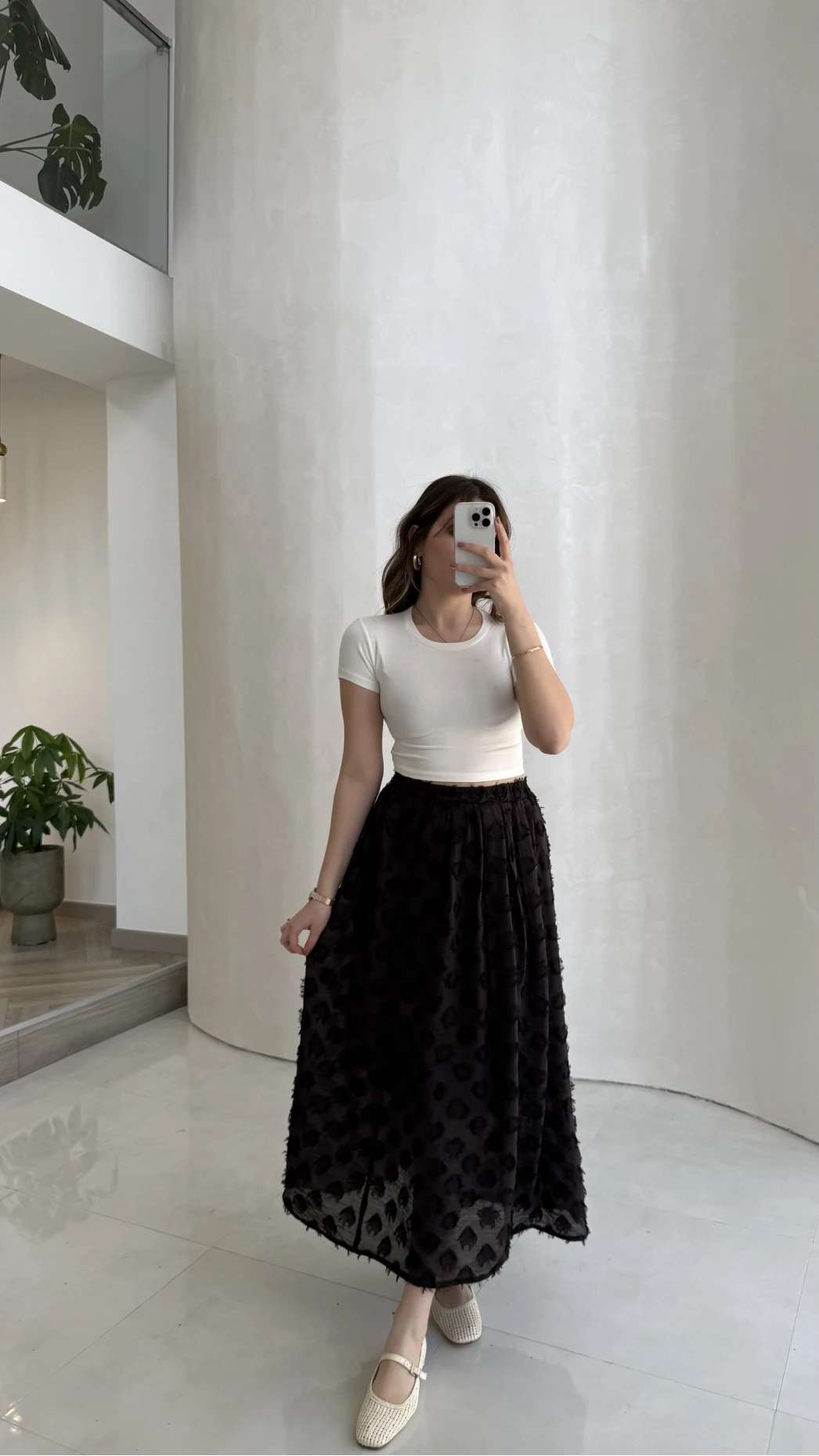 Püsküllü Beli Lastikli Etek - Acı Kahve - Kod: 5062