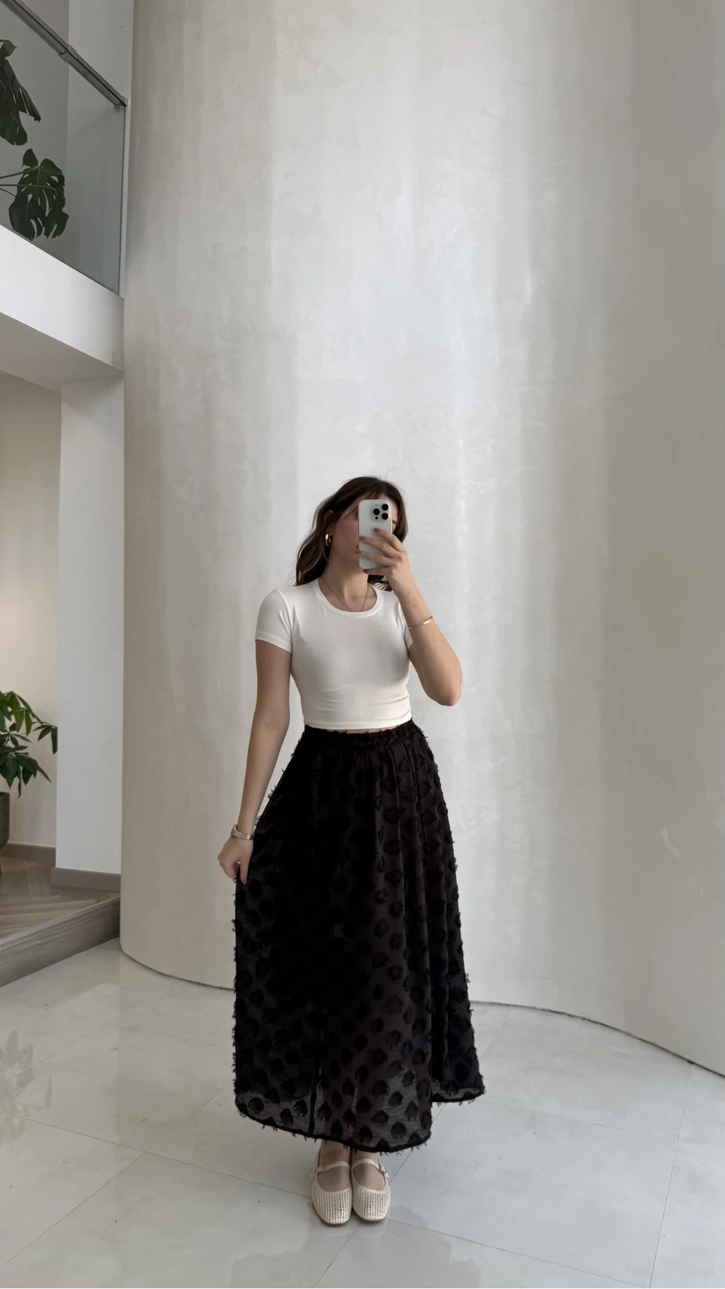 Püsküllü Beli Lastikli Etek - Acı Kahve - Kod: 5062