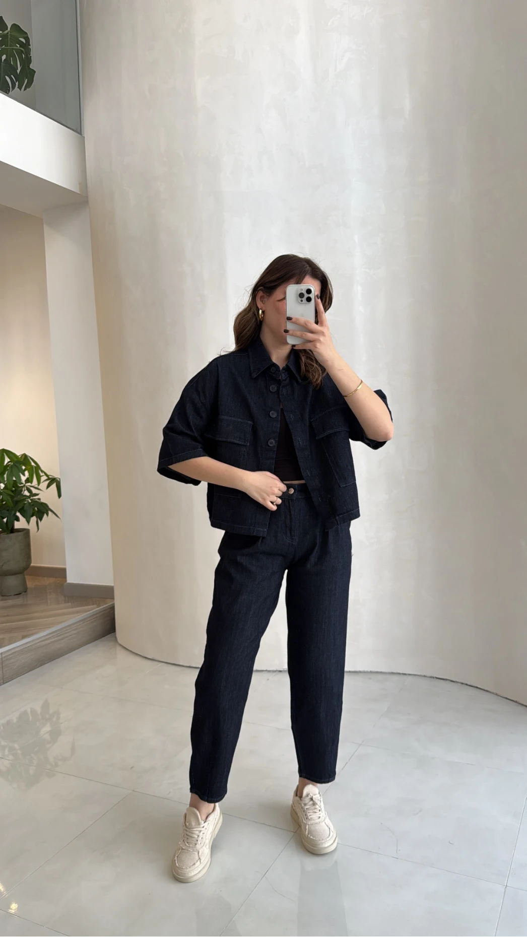 Bole Denim Kısa Ceket Pantolon Takım - Lacivert