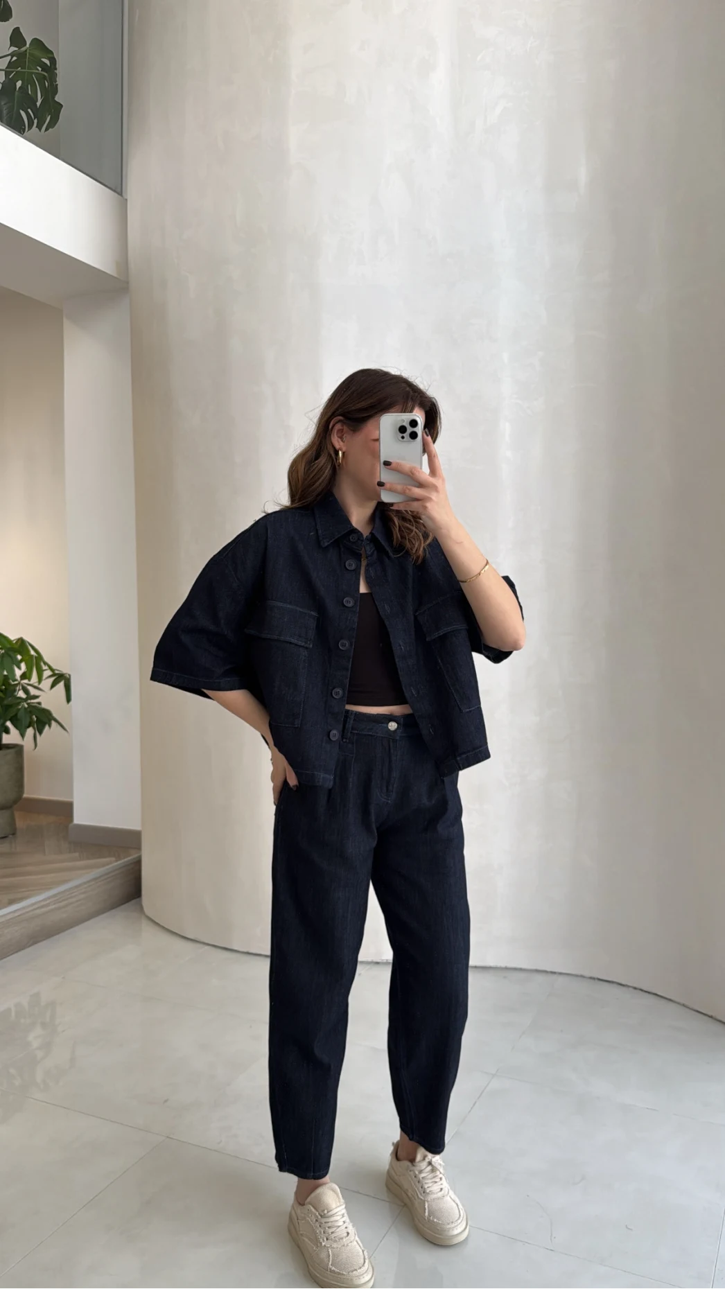 Bole Denim Kısa Ceket Pantolon Takım - Lacivert