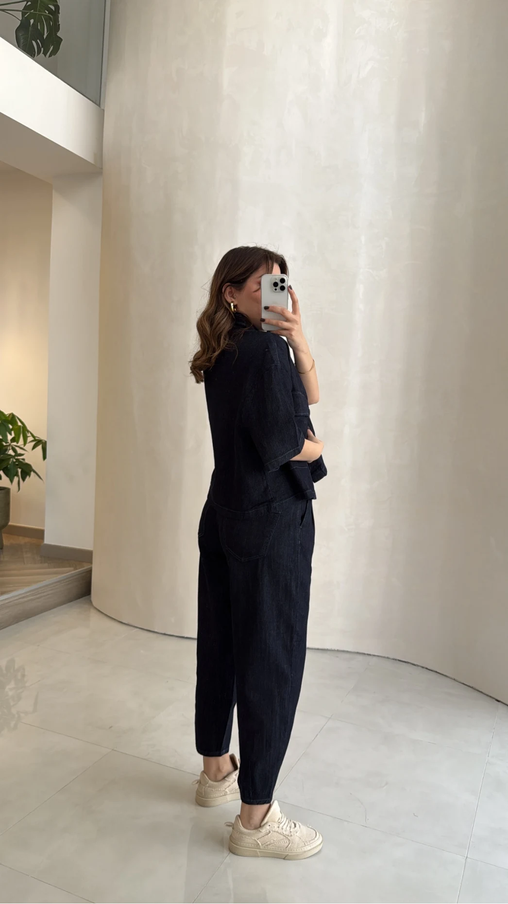 Bole Denim Kısa Ceket Pantolon Takım - Lacivert