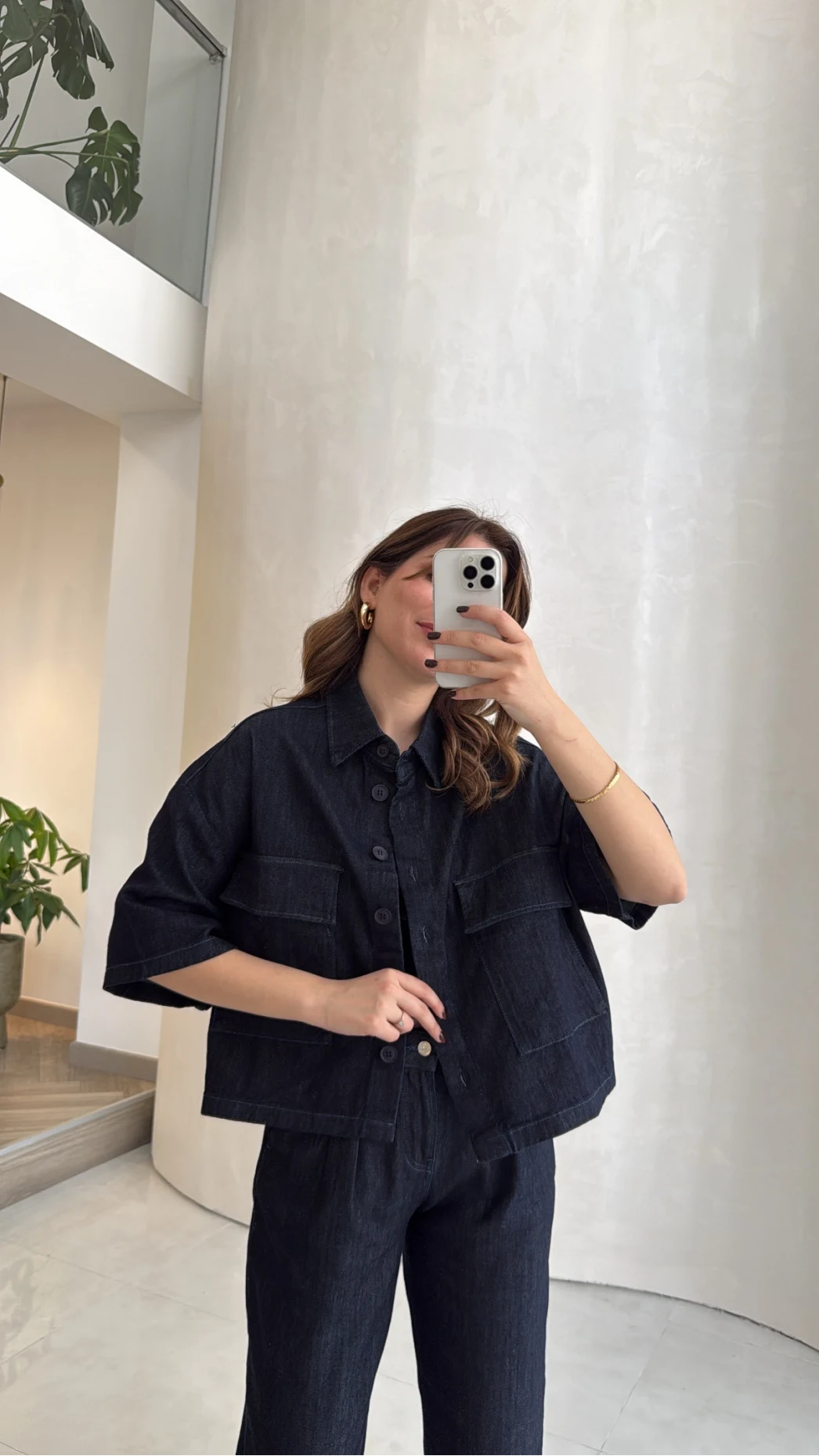 Bole Denim Kısa Ceket Pantolon Takım - Lacivert