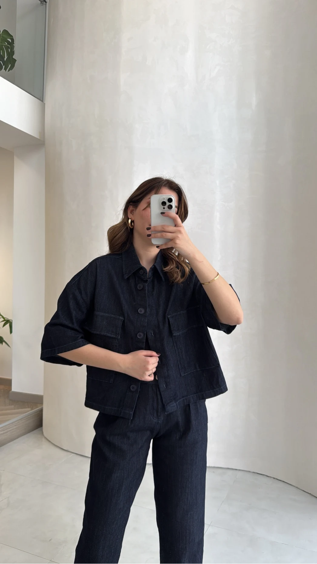 Bole Denim Kısa Ceket Pantolon Takım - Lacivert