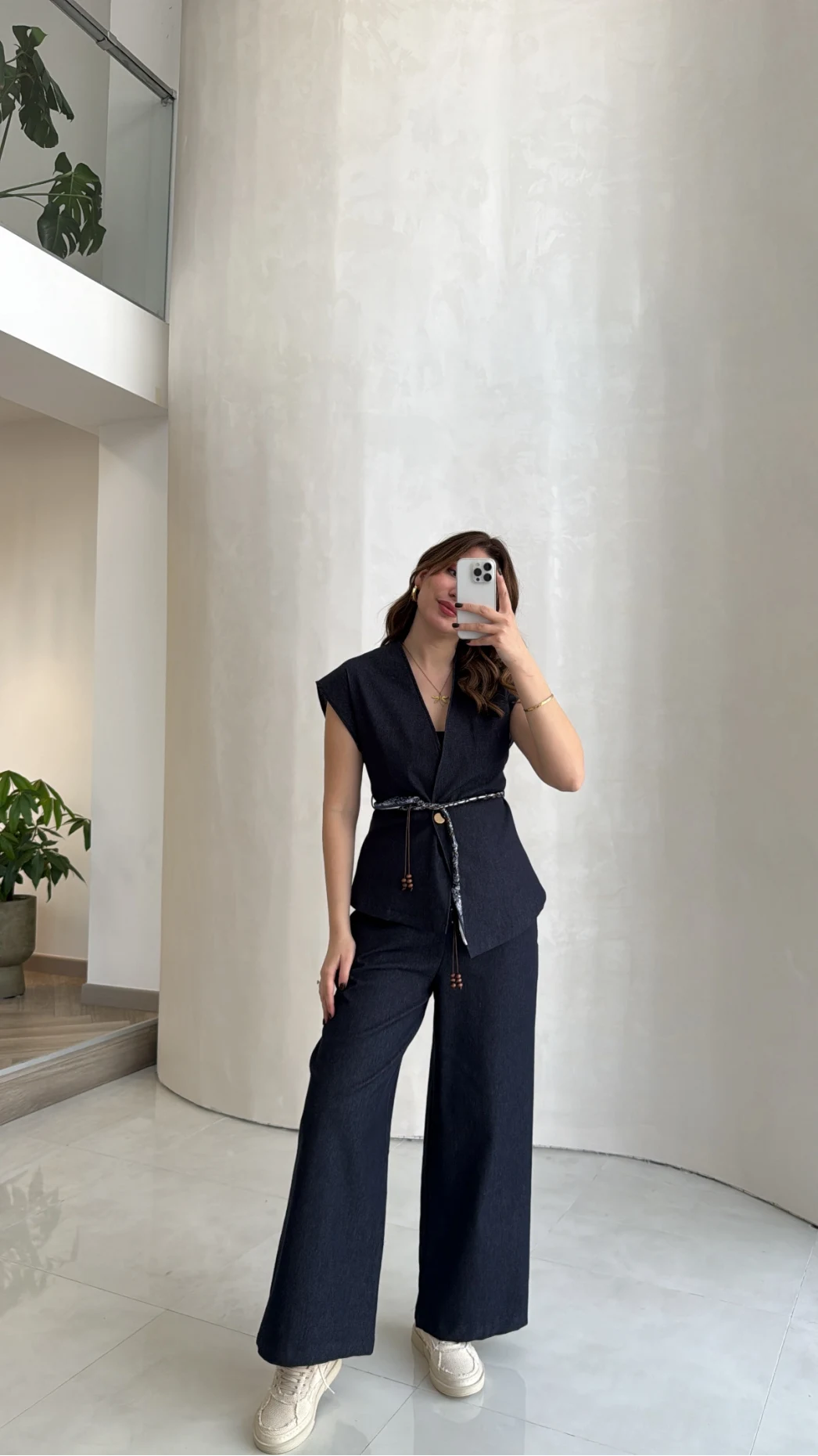 Ent Kemerli Kot Yelek Pantolon Takım - Lacivert - Kod: 9415