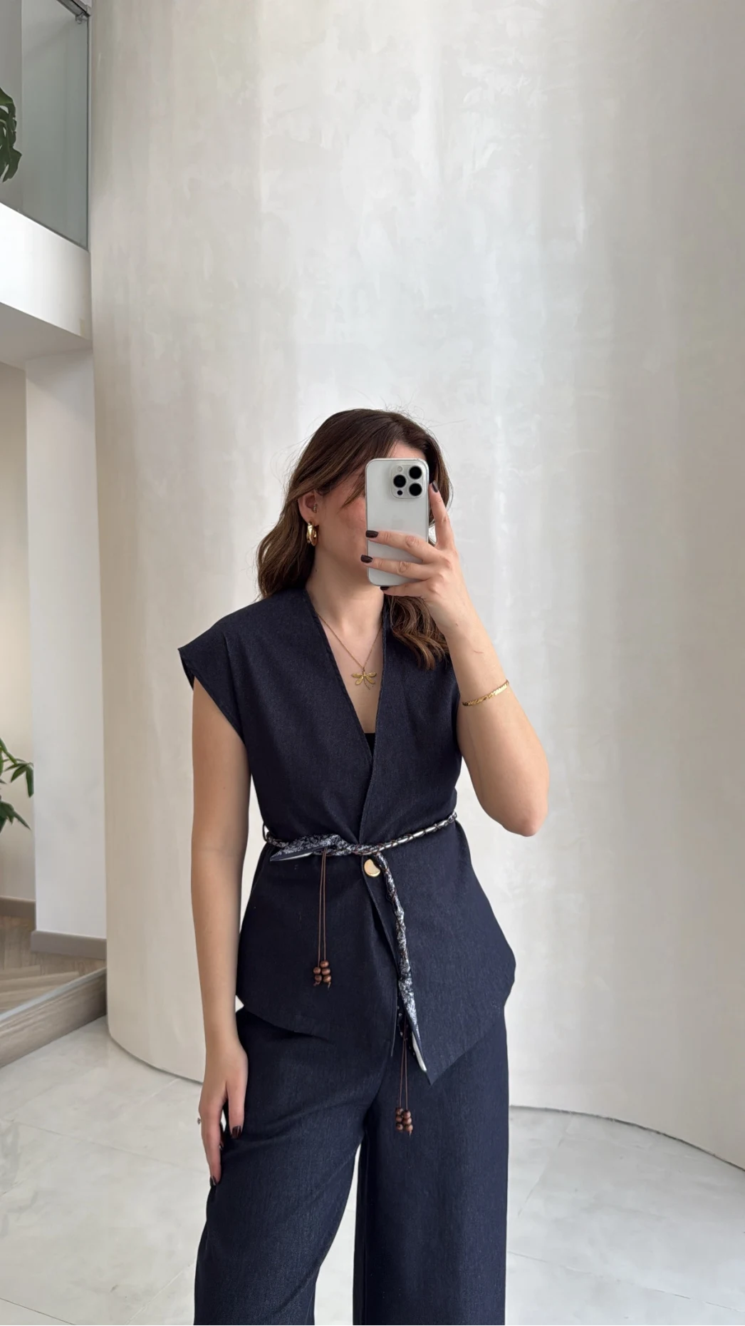 Ent Kemerli Kot Yelek Pantolon Takım - Lacivert - Kod: 9415