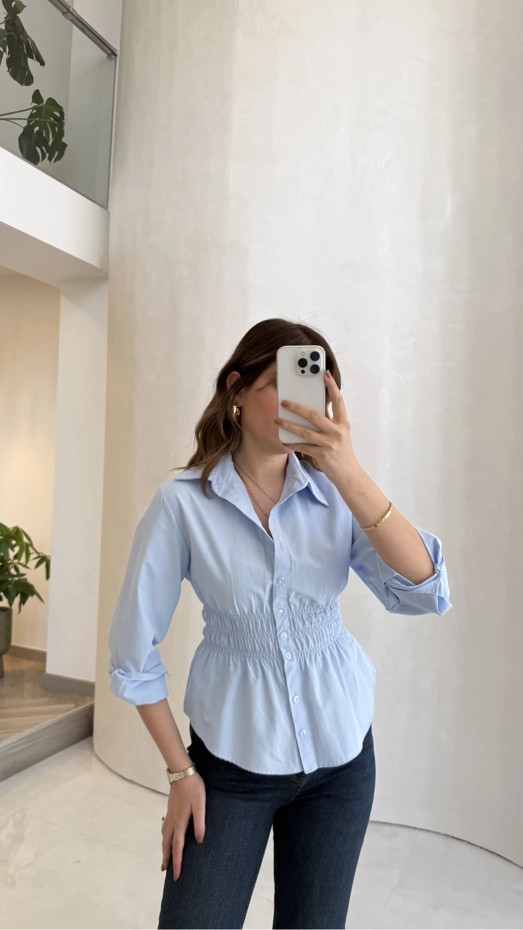 Dolly Beli Gipeli Gömlek - Mavi - Kod: 1000