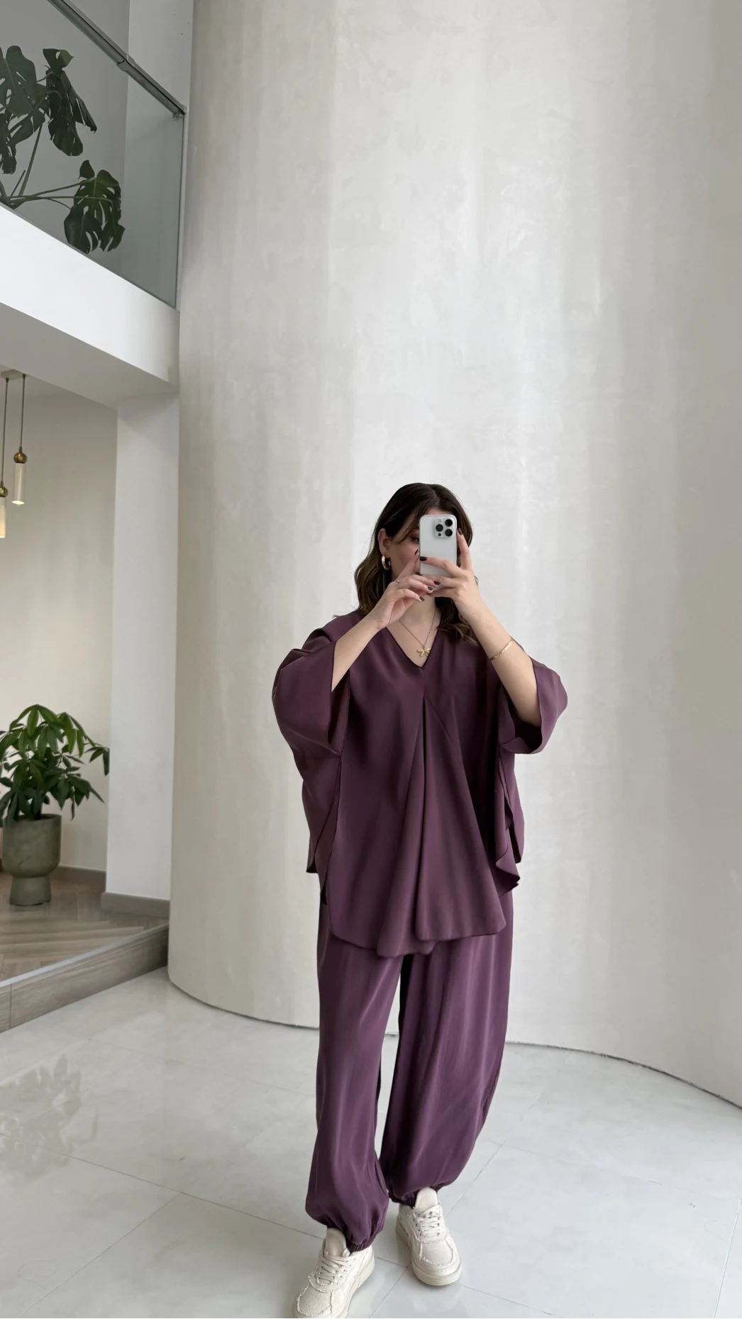 Sobremesa Pelerin Bluz- Pantolon Takım - Mürdüm - Kod: 51337