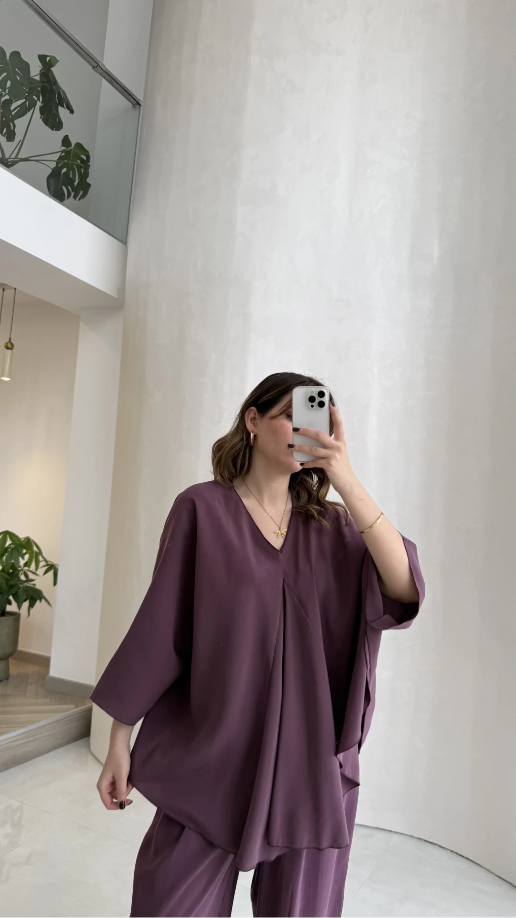 Sobremesa Pelerin Bluz- Pantolon Takım - Mürdüm - Kod: 51337