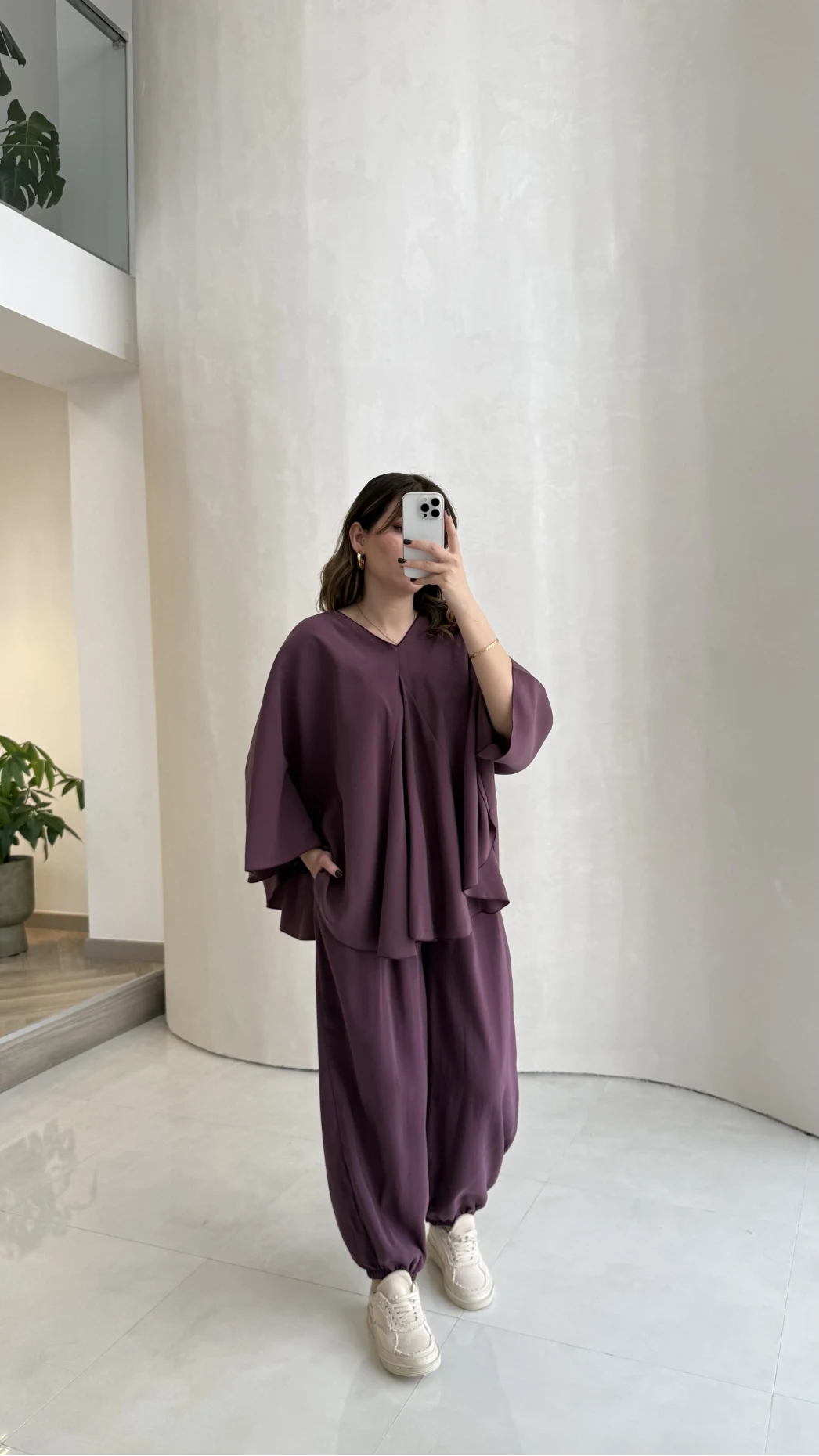 Sobremesa Pelerin Bluz- Pantolon Takım - Mürdüm - Kod: 51337